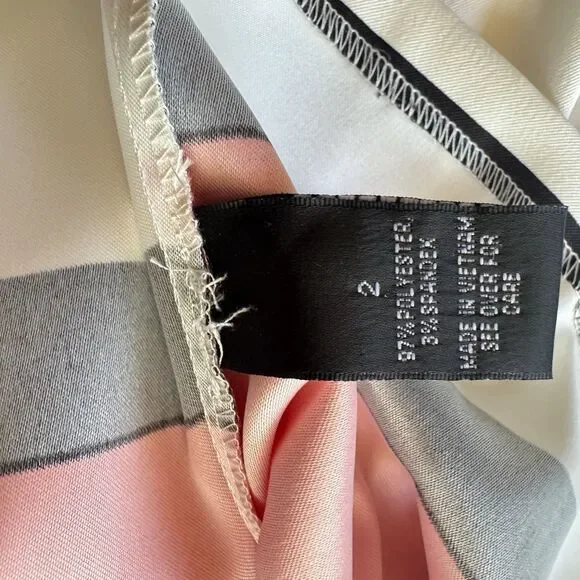 New Alyx Dress Sleeveless Stripe Coral Navy Cream Sheath Sz 2 Office Classic NWT - Picture 15 of 15